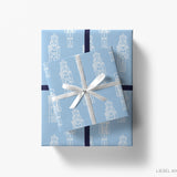 Blue Nutcracker Christmas Gift Wrap