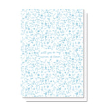 Bridal Ask Blue Florals Card