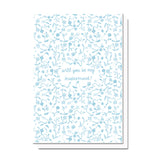 Bridal Ask Blue Florals Card