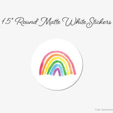 Bright Rainbow Round Stickers