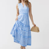 Palm Beach Sleeveless Tiered Maxi Dress