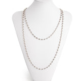 Charleston Rice Bead Necklace (Shiny Silver)
