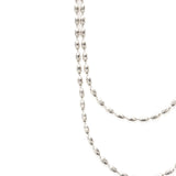 Charleston Rice Bead Necklace (Shiny Silver)