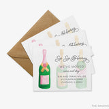 Champagne Bottle Moving Announcement