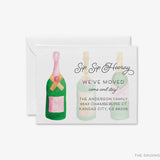 Champagne Bottle Moving Announcement