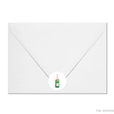 Champagne Bottle Round Stickers