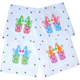 Chinoiserie Monkey Multi Color Linen Cocktail Napkins