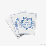 Christmas Crest Blue and White Cards