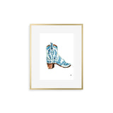 The "Cowboy Boot, Navy" Fine Art Print