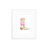 The "Cowboy Boot, Pink" Fine Art Print