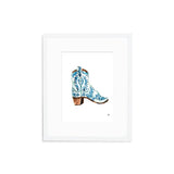 The "Cowboy Boot, Navy" Fine Art Print