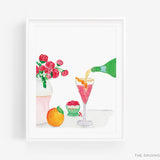 Cranberry Fizz Bar Cart Art Print