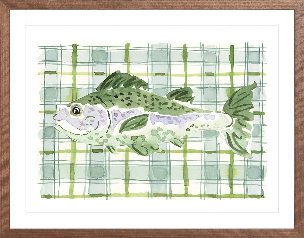 The "Plaid Saltwater Fish" Watercolor Animal Fine Art Print