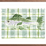 The "Plaid Saltwater Fish" Watercolor Animal Fine Art Print