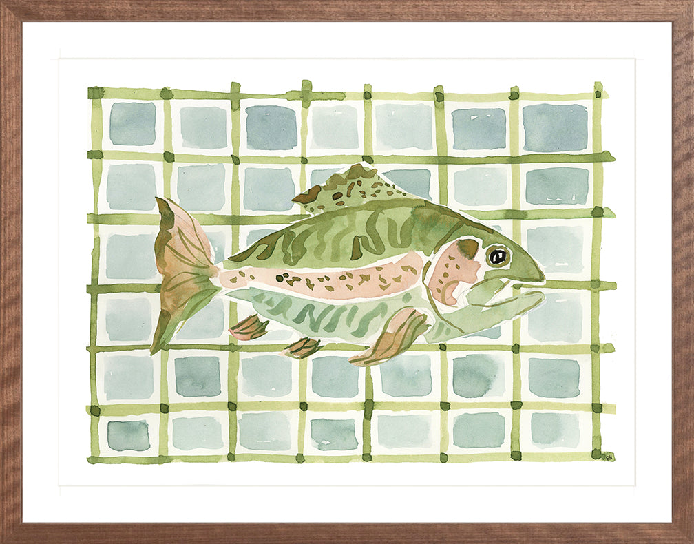 The "Plaid Atlantic Fish" Watercolor Animal Fine Art Print