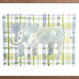 The "Plaid Elephant" Watercolor Animal Fine Art Print