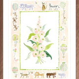 The "Menagerie Charms" Watercolor Fine Art Print, Flower Charm Series