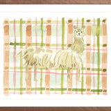 The "Plaid Llama" Watercolor Animal Fine Art Print