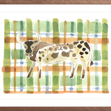 The "Plaid Bull" Watercolor Animal Fine Art Print