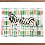 The "Plaid Zebra" Watercolor Animal Fine Art Print