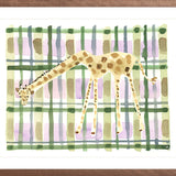 The "Plaid Giraffe" Watercolor Animal Fine Art Print