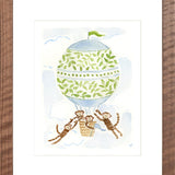 The "Hot Air Balloon Menagerie Monkeys" Fine Art Print