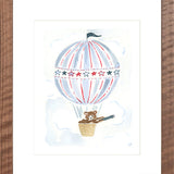 The "Hot Air Balloon Menagerie Bear" Fine Art Print