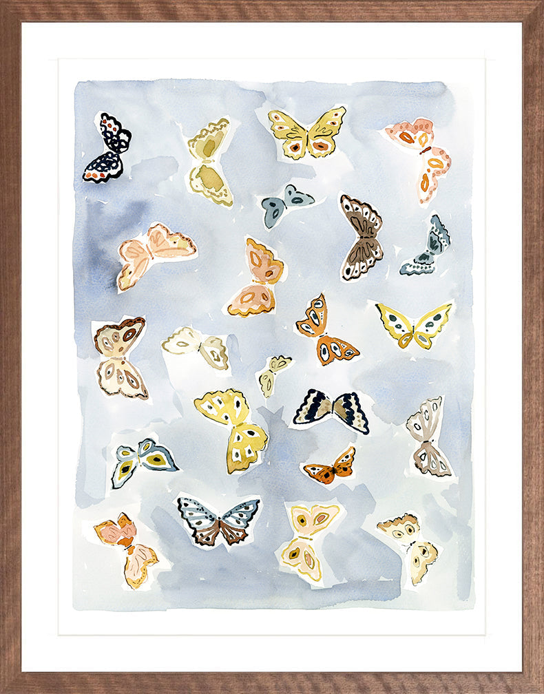 Butterfly Rainbow Chambray, Fine Art Print