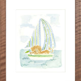 The "Sailboat Menagerie Lion" Fine Art Print