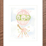 The "Hot Air Balloon Menagerie Giraffe" Fine Art Print