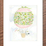 The "Hot Air Balloon Menagerie Ducks" Fine Art Print