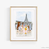 Dogs Brunching in Paris Art Print