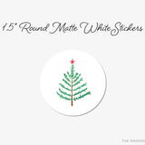 Evergreen Branch Round Stickers