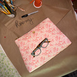 Roomy Leather Clutch- CHINOISERIE BLEU