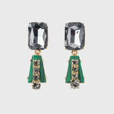 Deco earrings, emerald