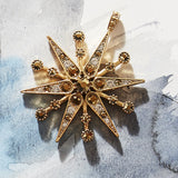 Deco snowflake hanging ornament, gold