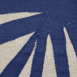 Palm frond pillow, natural linen with indigo