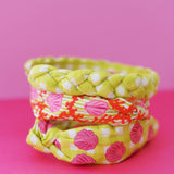 Braided Gingham Headband - Chartruese