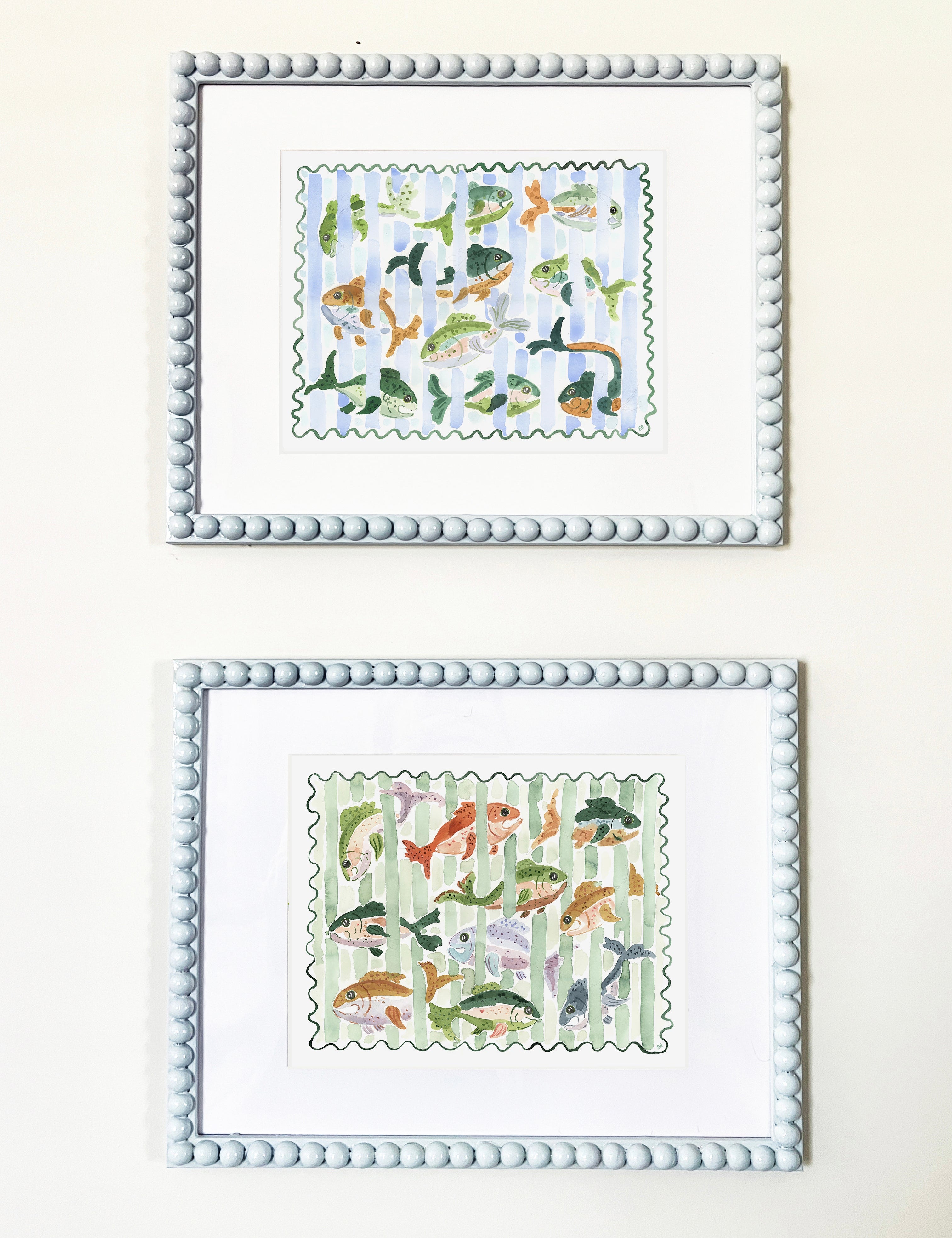 The "Stripe Splash" Fish Watercolor Fine Art Print