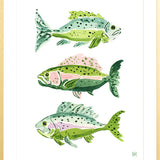 The "Fish School No. 4" Watercolor Fish Fine Art Print