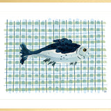 The "Deep Sea Plaids No. 2" Watercolor Fish Fine Art Print