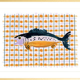 The "Deep Sea Plaids No. 4" Watercolor Fish Fine Art Print