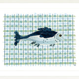 The "Deep Sea Plaids No. 2" Watercolor Fish Fine Art Print