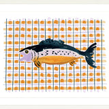 The "Deep Sea Plaids No. 4" Watercolor Fish Fine Art Print