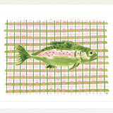The "Deep Sea Plaids No. 3" Watercolor Fish Fine Art Print