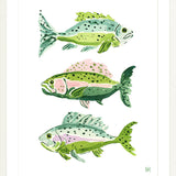 The "Fish School No. 4" Watercolor Fish Fine Art Print