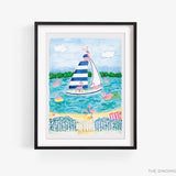 Flamingo Lake Art Print