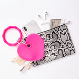 Silicone Big O® Key Ring - Tickled Pink Bamboo