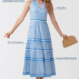 Palm Beach Sleeveless Tiered Maxi Dress