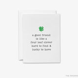 Four Leaf Clover Friendship Greeting Card